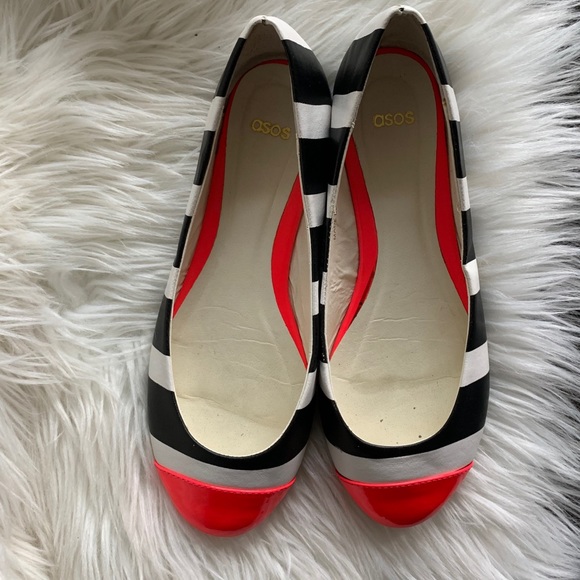ASOS Black, White, and Neon Pink Ballet Flats - Picture 12 of 13